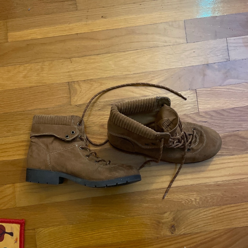 Brown Lace-Up Ankle Boots